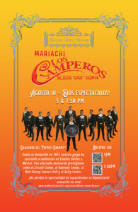 Poster for Mariachi Los Camperos at Fillmore Town Theatre August 10.