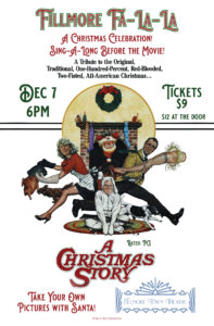 Poster for a showing of A Christmas Story movie at Fillmore Town Theatre